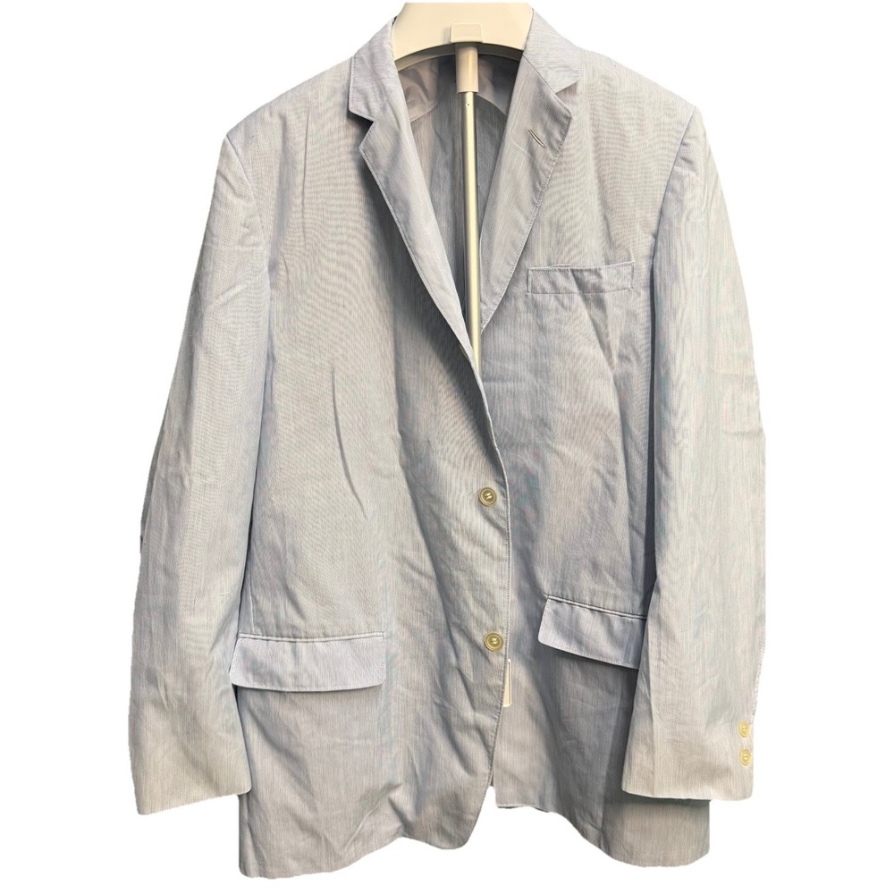 Haspels Sir Perior Blue Pin Striped Jacket Wash & Wear Size 42 1950's Raleigh's